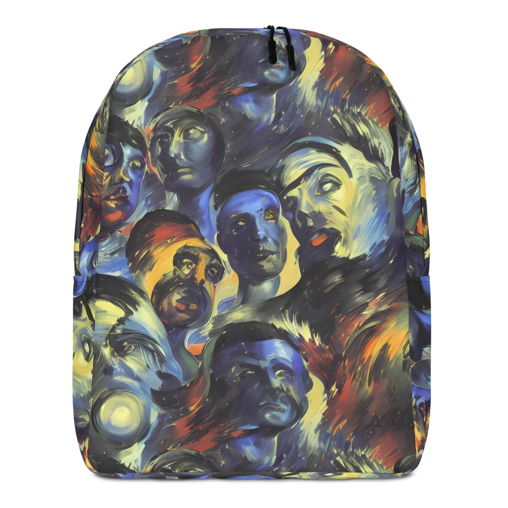 Cosmic Visages on Minimalist Backpack — Front