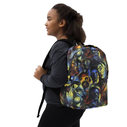 Cosmic Visages on a Minimalist Backpack