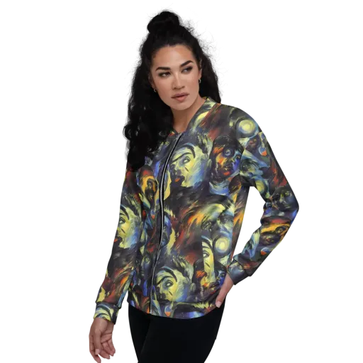 Cosmic Visages on a Bomber Jacket