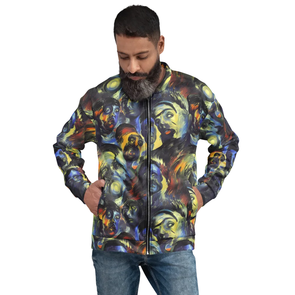 Cosmic Visages on Bomber Jacket — Front