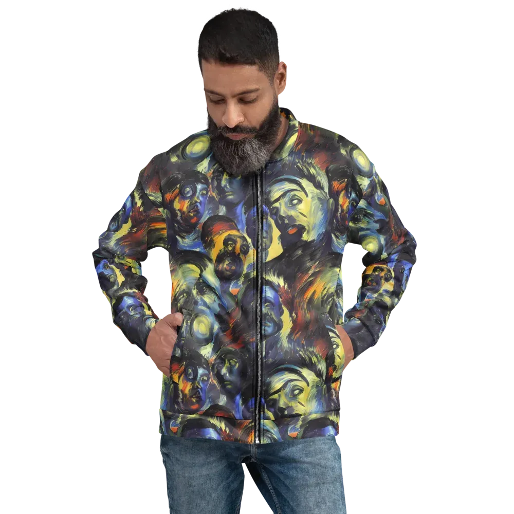 Cosmic Visages on Bomber Jacket — Front