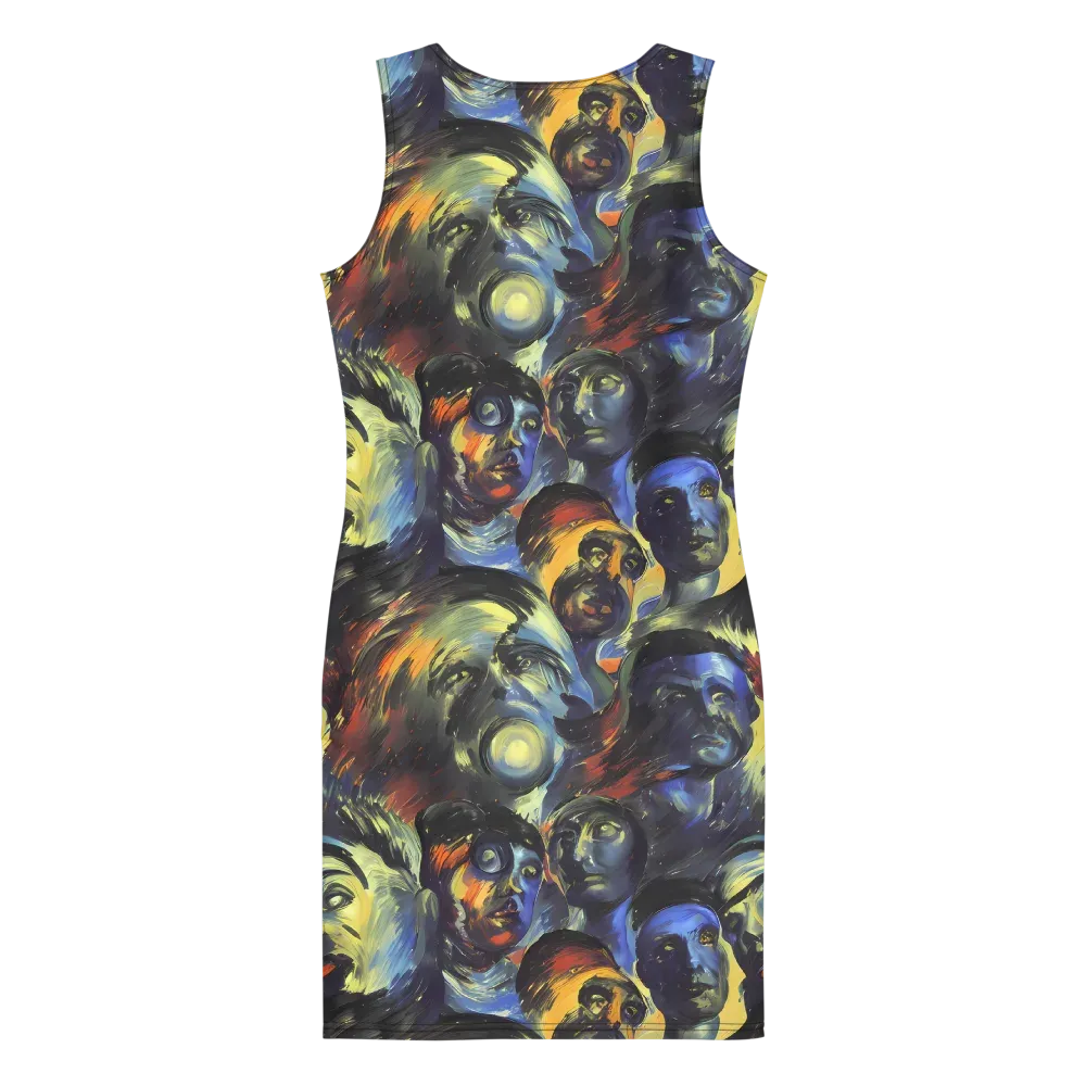 Cosmic Visages on Bodycon Dress — Back