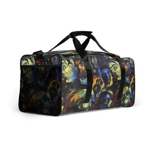 Cosmic Visages on a Duffle Bag