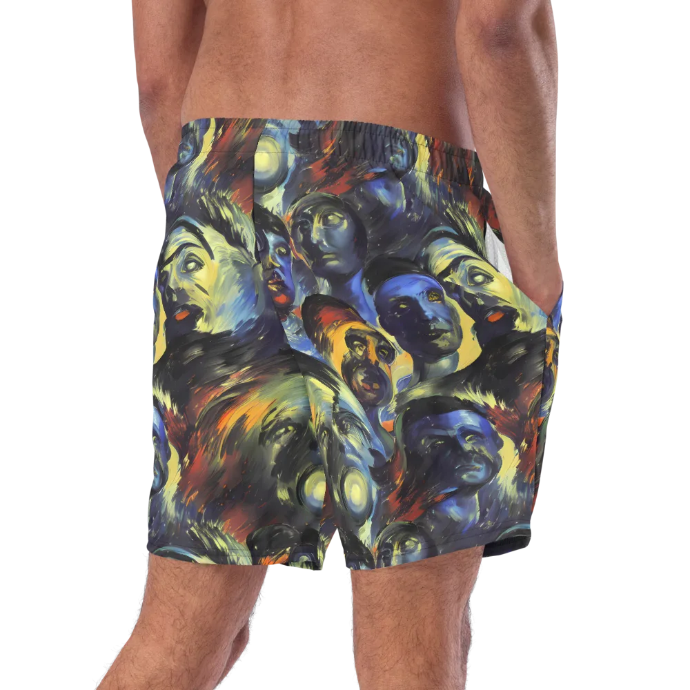 Cosmic Visages on Swim Trunks — Right Back