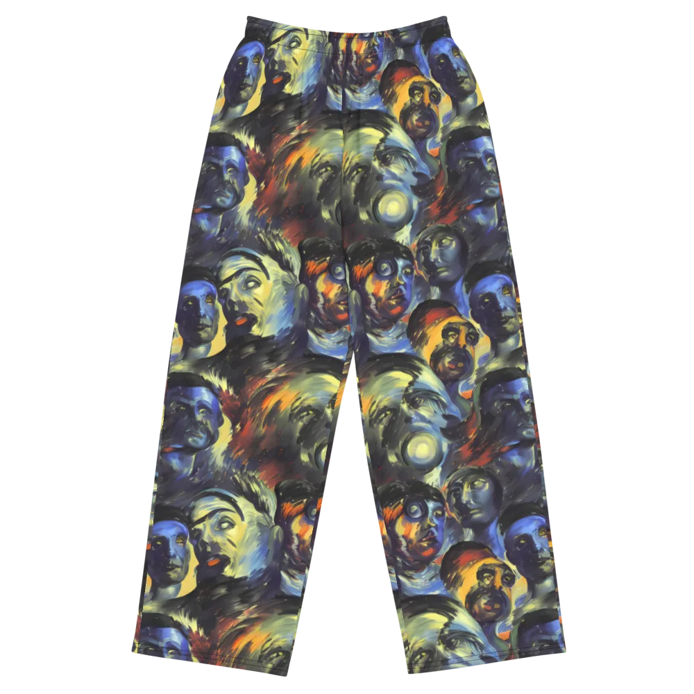 Cosmic Visages on Wide-Leg Pants — Front