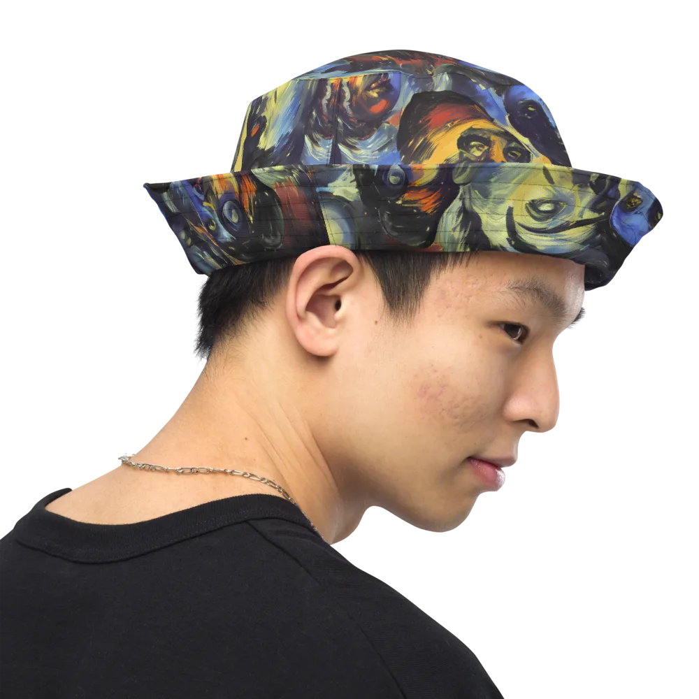 Cosmic Visages on Reversible Bucket Hat — Right Outside