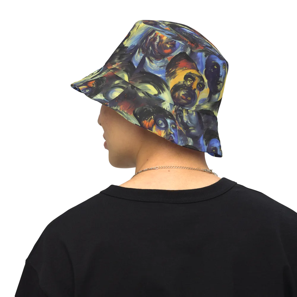 Cosmic Visages on Reversible Bucket Hat — Back Inside