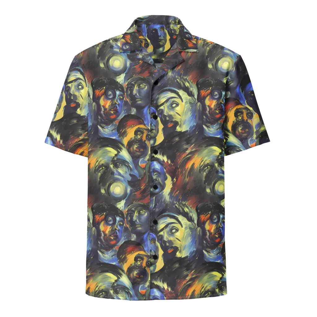 Cosmic Visages on Button Shirt — Front