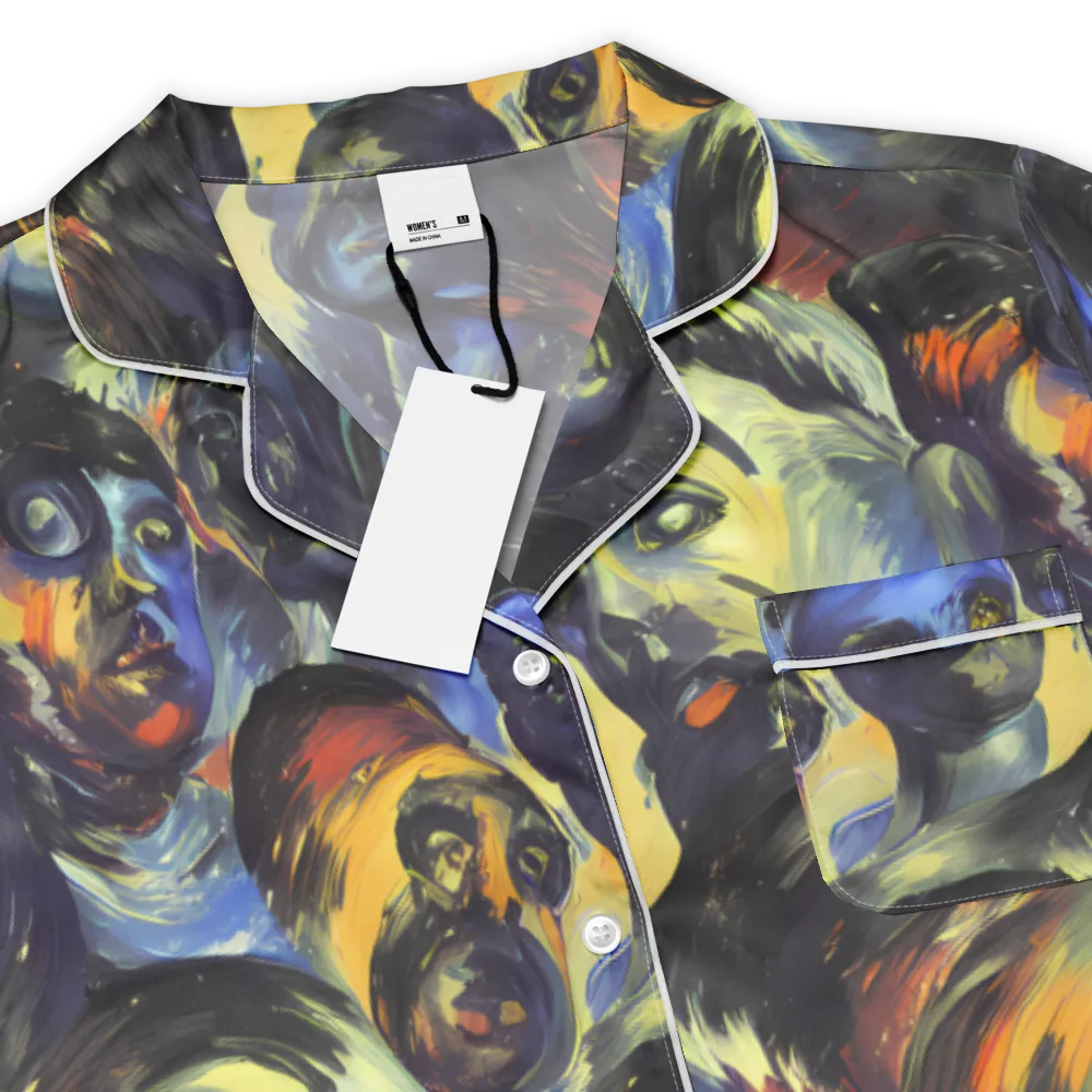 Cosmic Visages on Women's Short Sleeve Pajama Top — Product details
