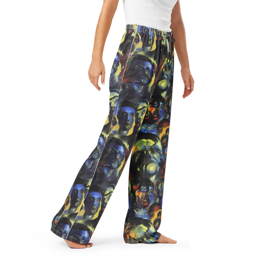 Cosmic Visages on Women's Pajama Pants — Right Front