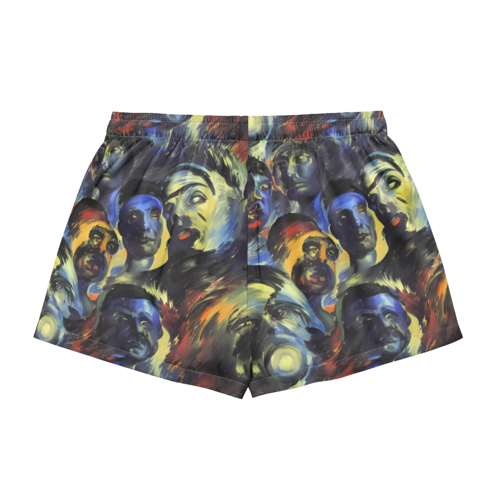Cosmic Visages on Women's Pajama Shorts — Back