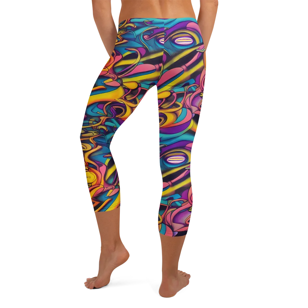 Pre-Raphaelite Wave on Capri Leggings — Back