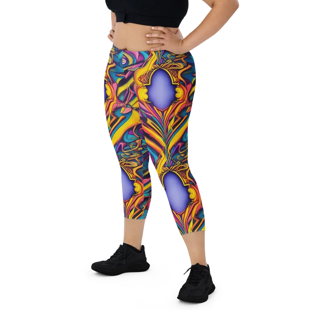 Pre-Raphaelite Wave on Capri Leggings — Front