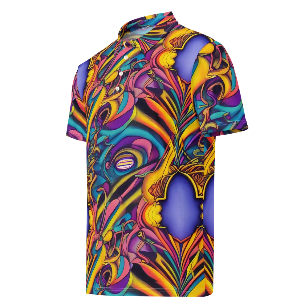 Pre-Raphaelite Wave on Men's Slim Fit Polo Shirt — Left Front
