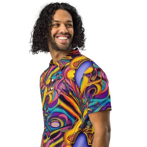 Pre-Raphaelite Wave on a Men's Slim Fit Polo Shirt