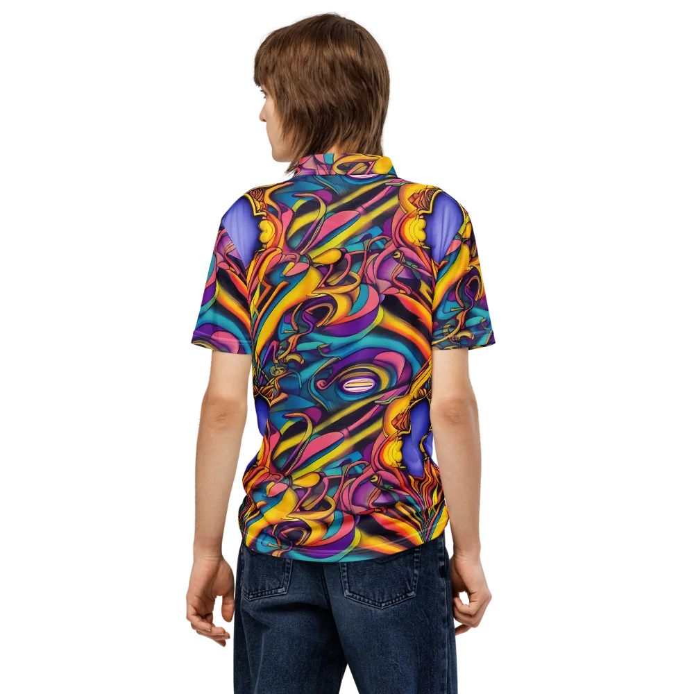 Pre-Raphaelite Wave on Men's Slim Fit Polo Shirt — Back