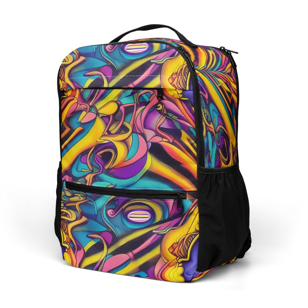 Pre-Raphaelite Wave on Utility Backpack — Left Front