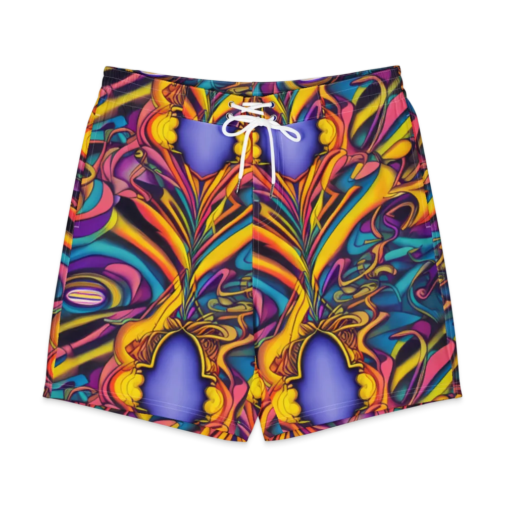 Pre-Raphaelite Wave on Men's Board Shorts — Front