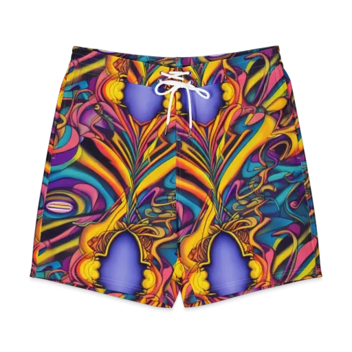 Pre-Raphaelite Wave on a Men's Board Shorts