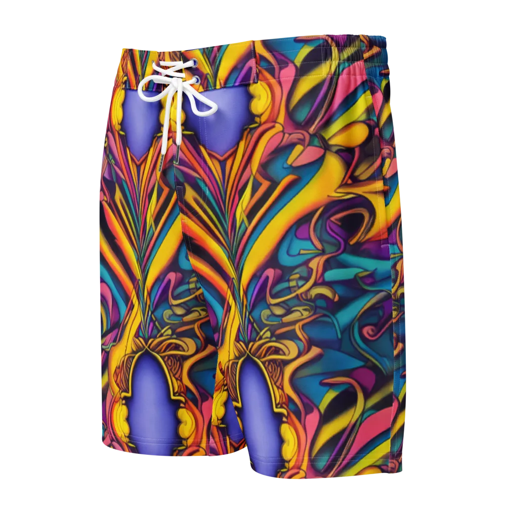 Pre-Raphaelite Wave on Men's Board Shorts — Front