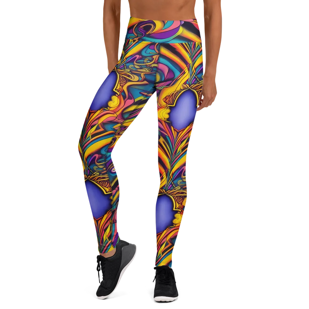 Pre-Raphaelite Wave on Yoga Leggings — Front