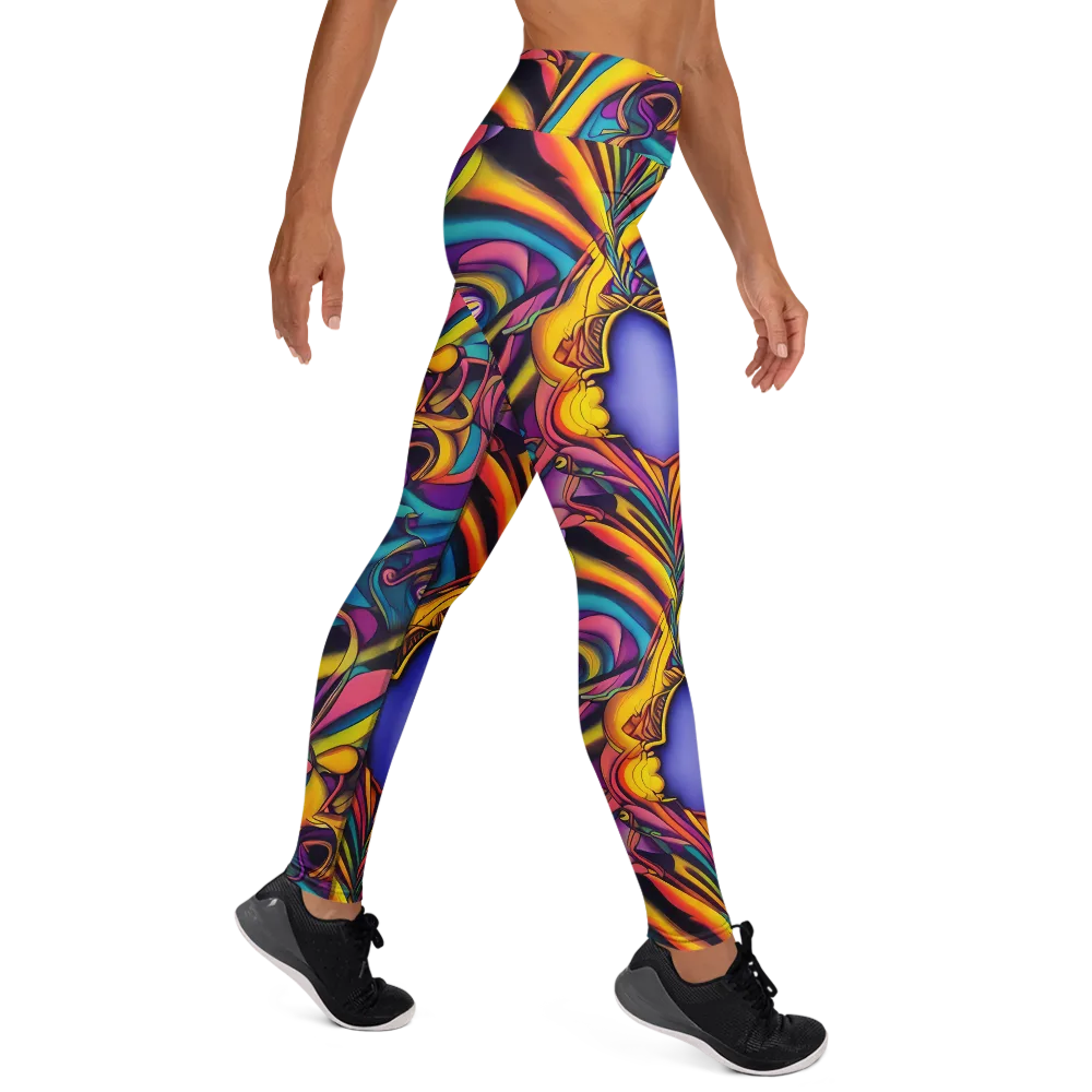 Pre-Raphaelite Wave on Yoga Leggings — Right