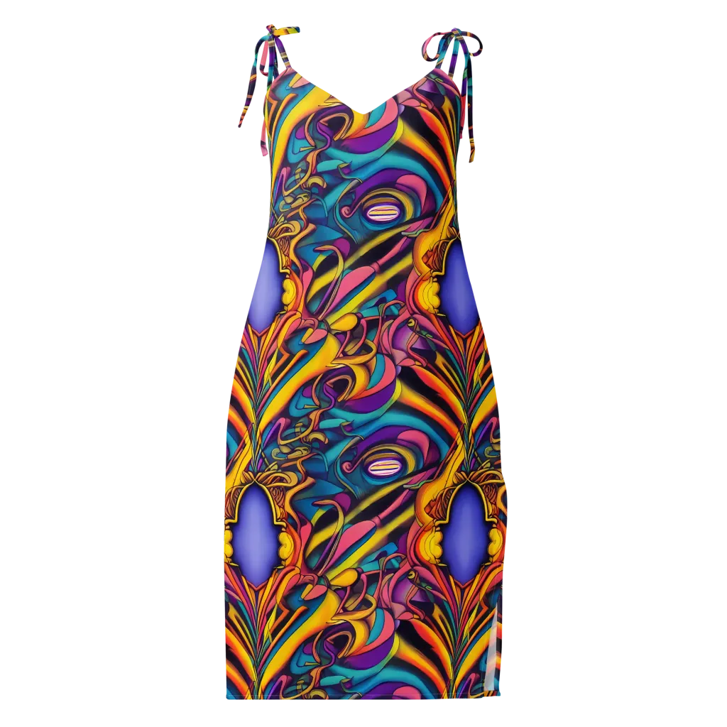 Pre-Raphaelite Wave on Slip Dress — Front