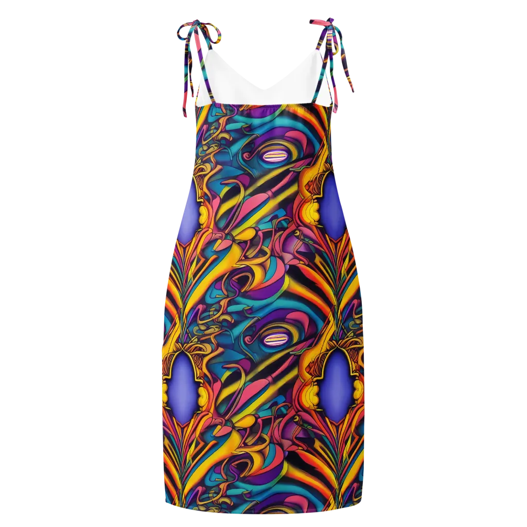 Pre-Raphaelite Wave on Slip Dress — Back