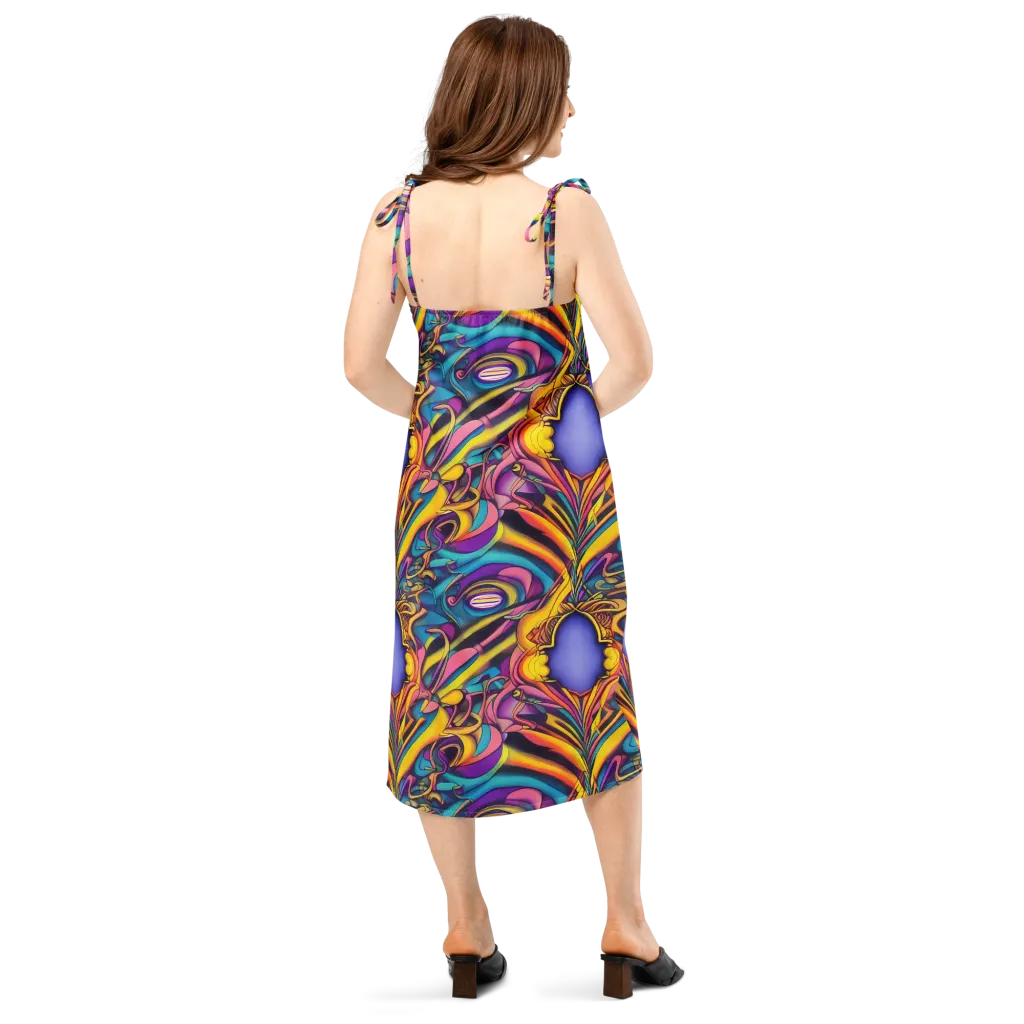 Pre-Raphaelite Wave on Slip Dress — Back