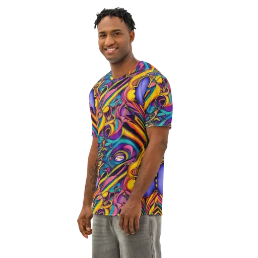 Pre-Raphaelite Wave on a Men's Cotton Crew Neck T-Shirt