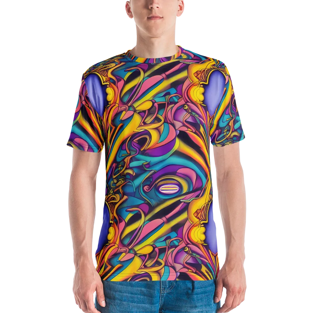Pre-Raphaelite Wave on Men's Crew Neck T-Shirt — Front