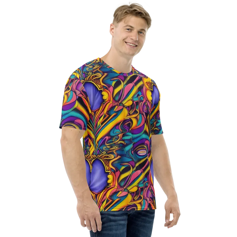 Pre-Raphaelite Wave on Men's Crew Neck T-Shirt — Right