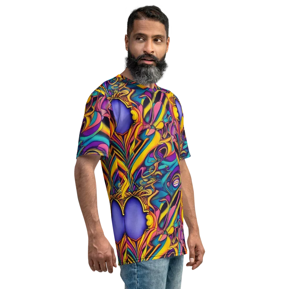 Pre-Raphaelite Wave on Men's Crew Neck T-Shirt — Right