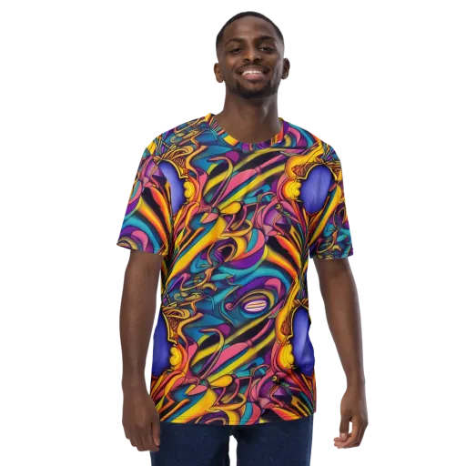 Pre-Raphaelite Wave on a Men's Crew Neck T-Shirt