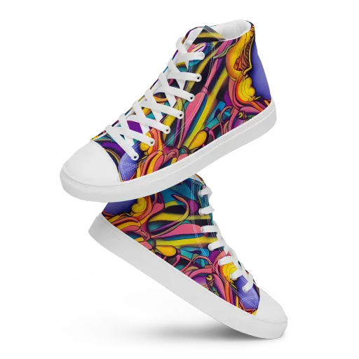 Pre-Raphaelite Wave on a Men's High Top Canvas Shoes
