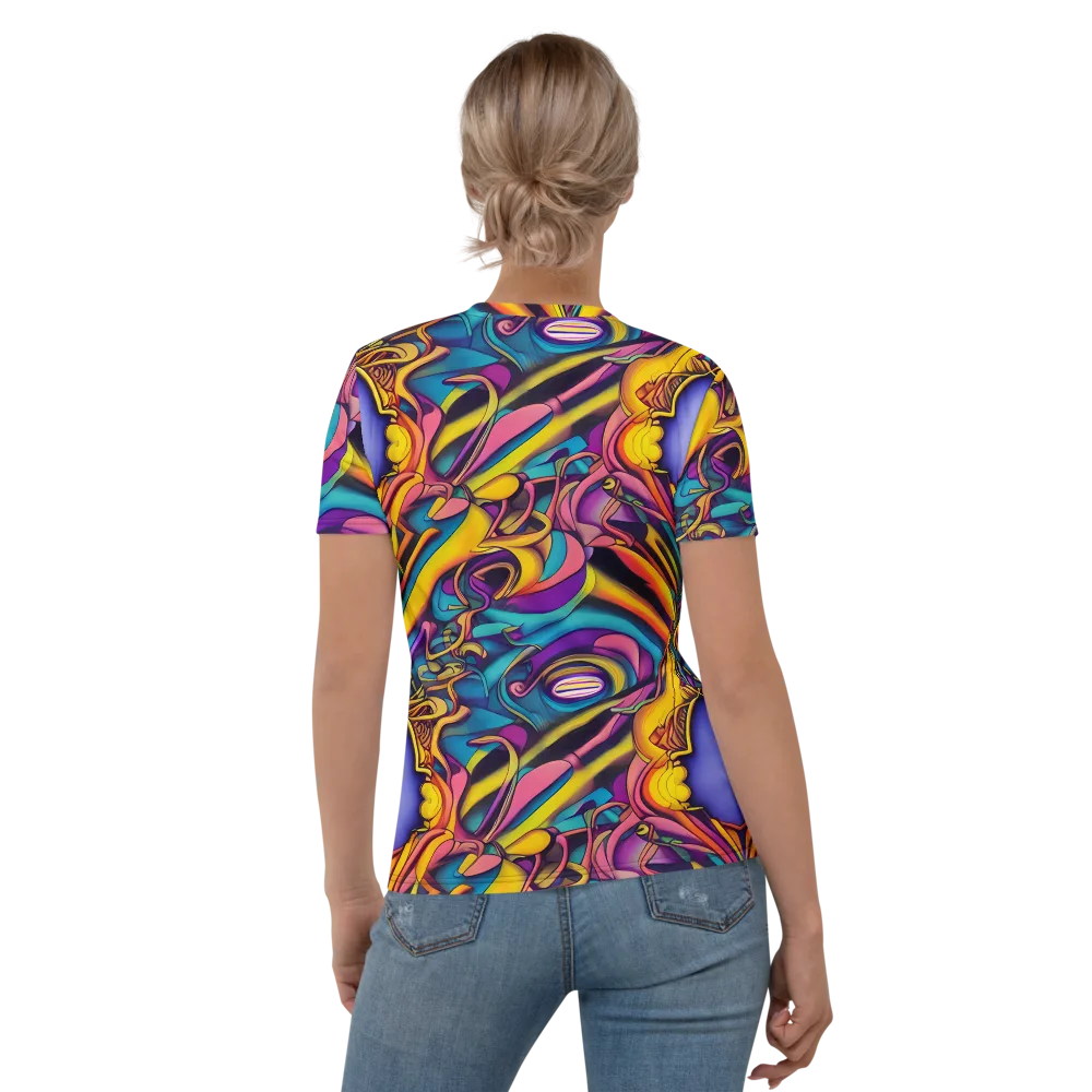 Pre-Raphaelite Wave on Women's Crew Neck T-Shirt — Back