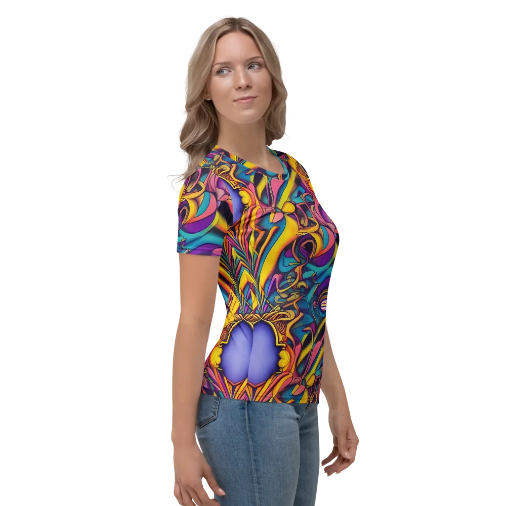 Pre-Raphaelite Wave on Women's Crew Neck T-Shirt — Right