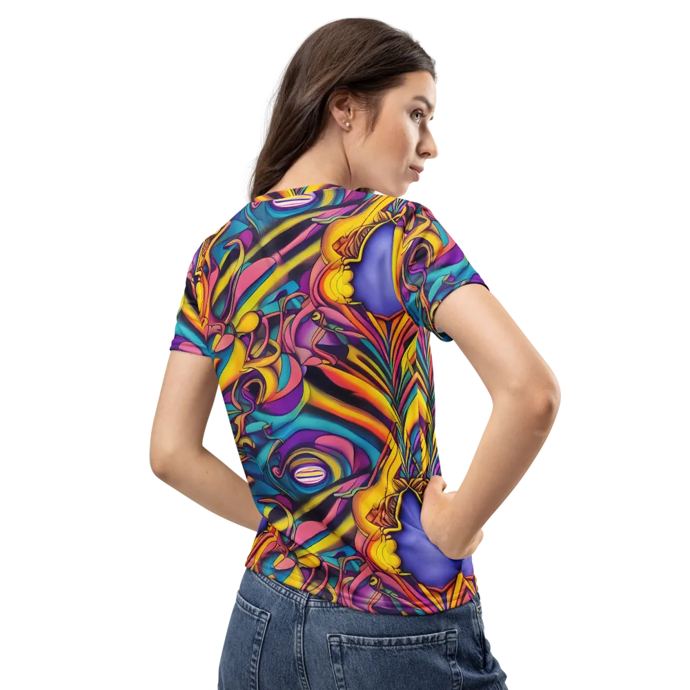 Pre-Raphaelite Wave on Women's Crew Neck T-Shirt — Back