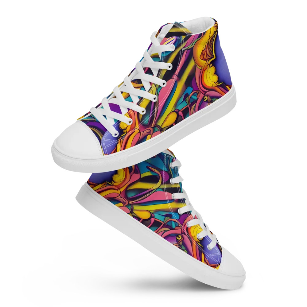 Pre-Raphaelite Wave on Women's High Top Canvas Shoes — Front