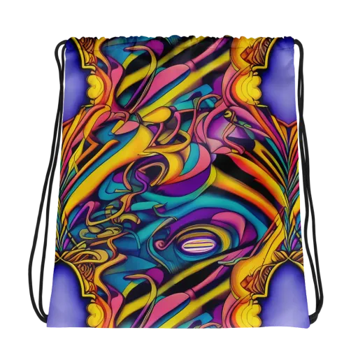 Pre-Raphaelite Wave on a Drawstring Bag
