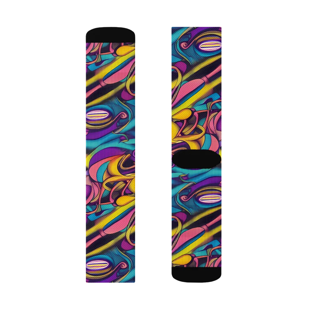 Pre-Raphaelite Wave on Socks — Right Sock
