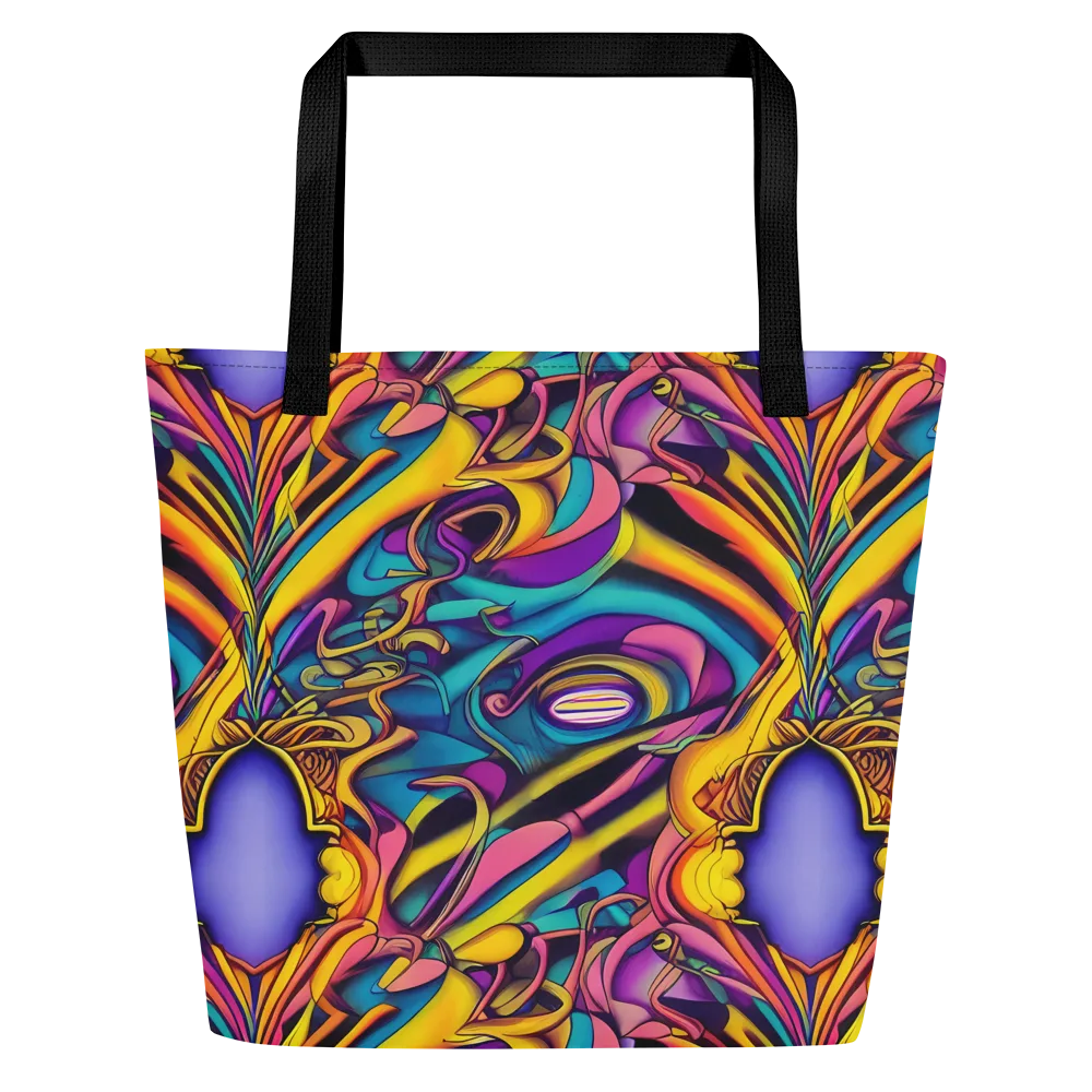 Pre-Raphaelite Wave on Large Tote Bag W/ Pocket — Front