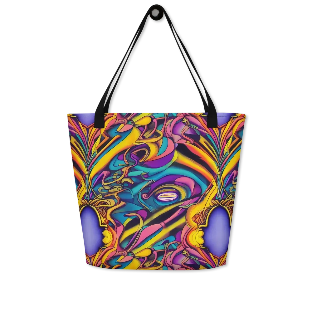 Pre-Raphaelite Wave on Large Tote Bag W/ Pocket — Front