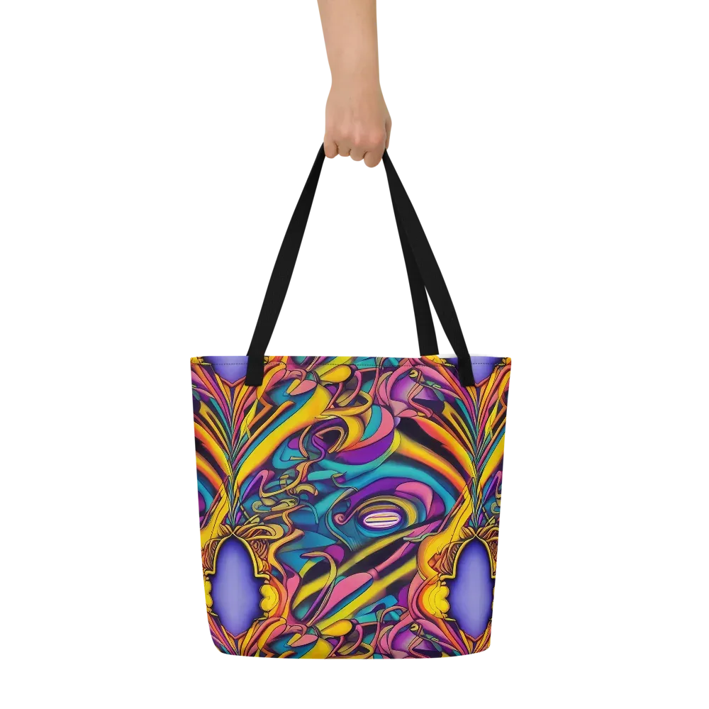 Pre-Raphaelite Wave on Large Tote Bag W/ Pocket — Front