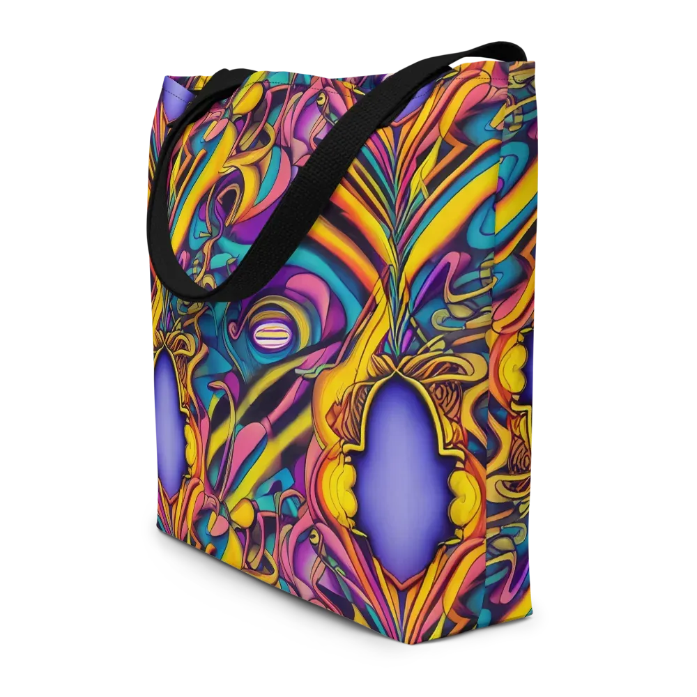 Pre-Raphaelite Wave on Large Tote Bag W/ Pocket — Front