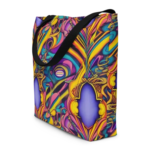 Pre-Raphaelite Wave on a Large Tote Bag W/ Pocket
