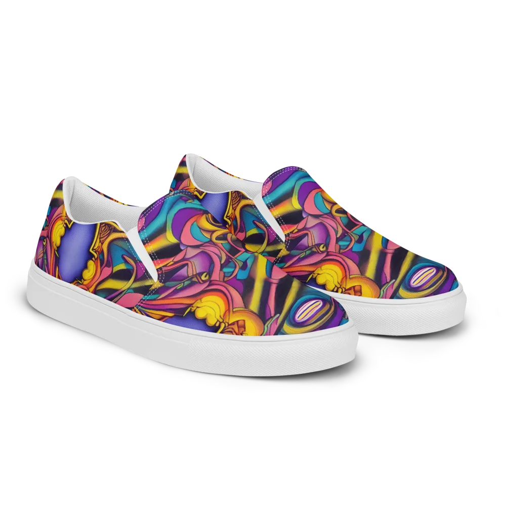 Pre-Raphaelite Wave on Women's Slip-On Canvas Shoes — Right Front