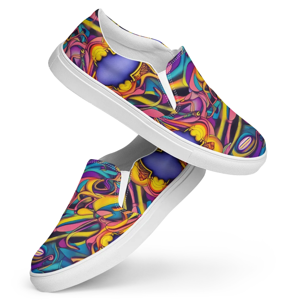 Pre-Raphaelite Wave on Women's Slip-On Canvas Shoes — Front