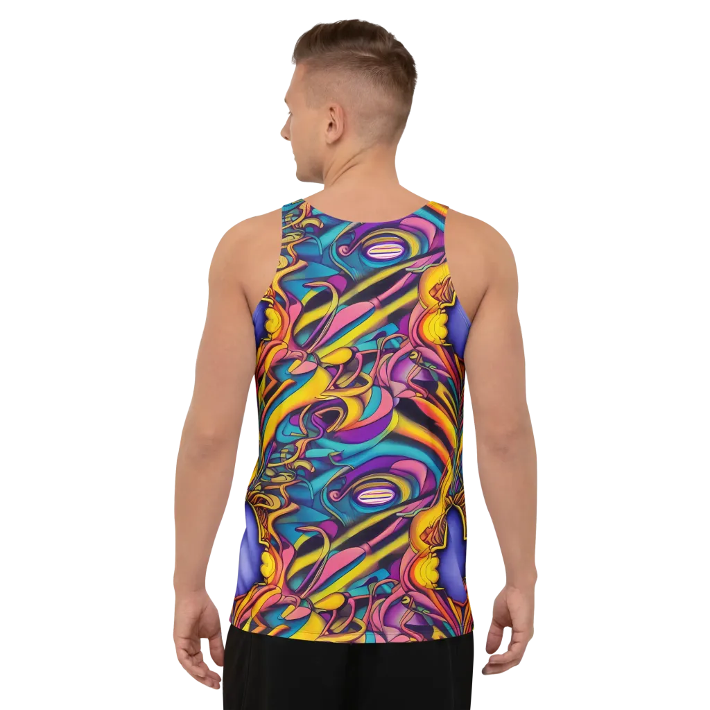 Pre-Raphaelite Wave on Men's Tank Top — Back