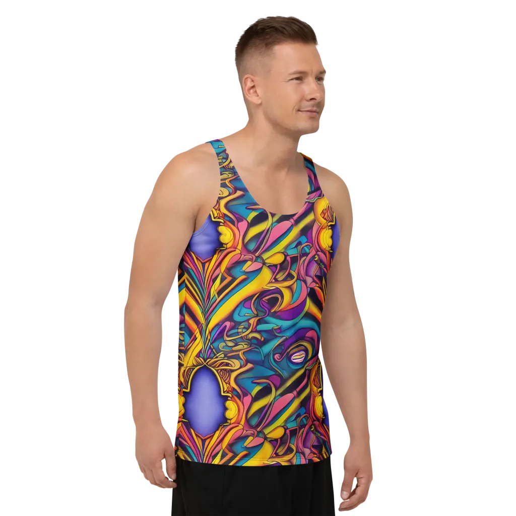 Pre-Raphaelite Wave on Men's Tank Top — Right Front